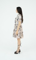 SIXDO Floral Mini Silk Dress